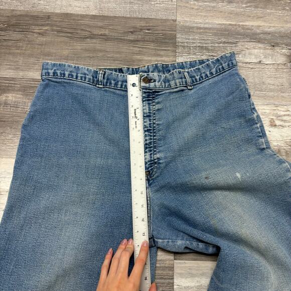 Vintage 70s Levis Faded Wash Blue Mens 36x30 Relaxed Yellow Tab Jeans - Picture 7 of 11